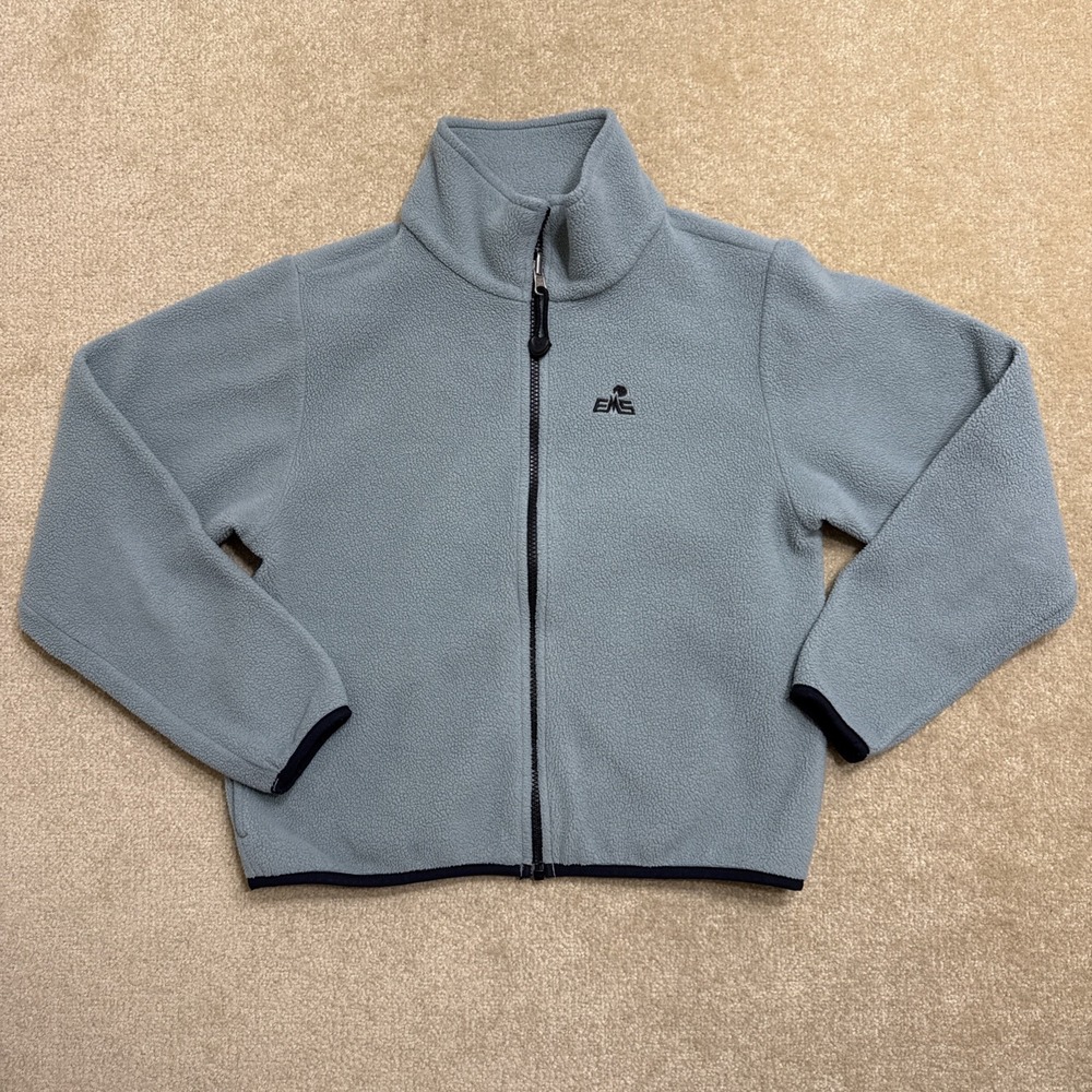 EMS Womens Full Zip Fleece Jacket Mock Neck Pockets Mint Green XS Made in USA